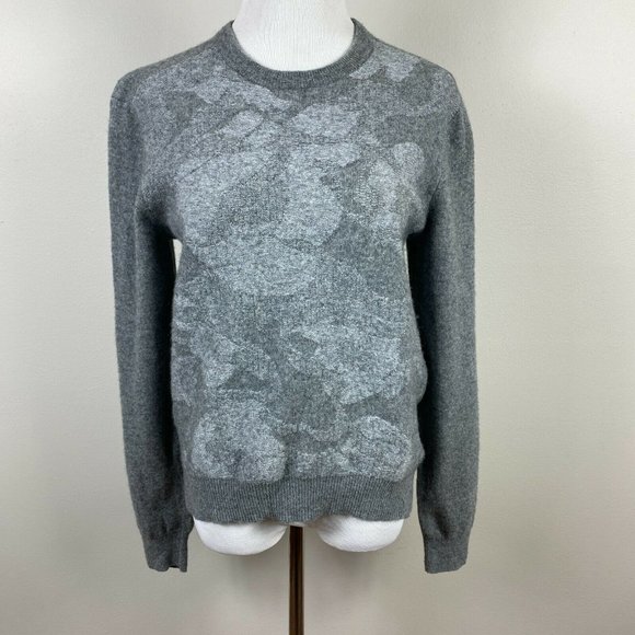 Calvin Klein Sweater L Gray‎ Wool Cotton Long Sleeve Knit Womens - Picture 1 of 10